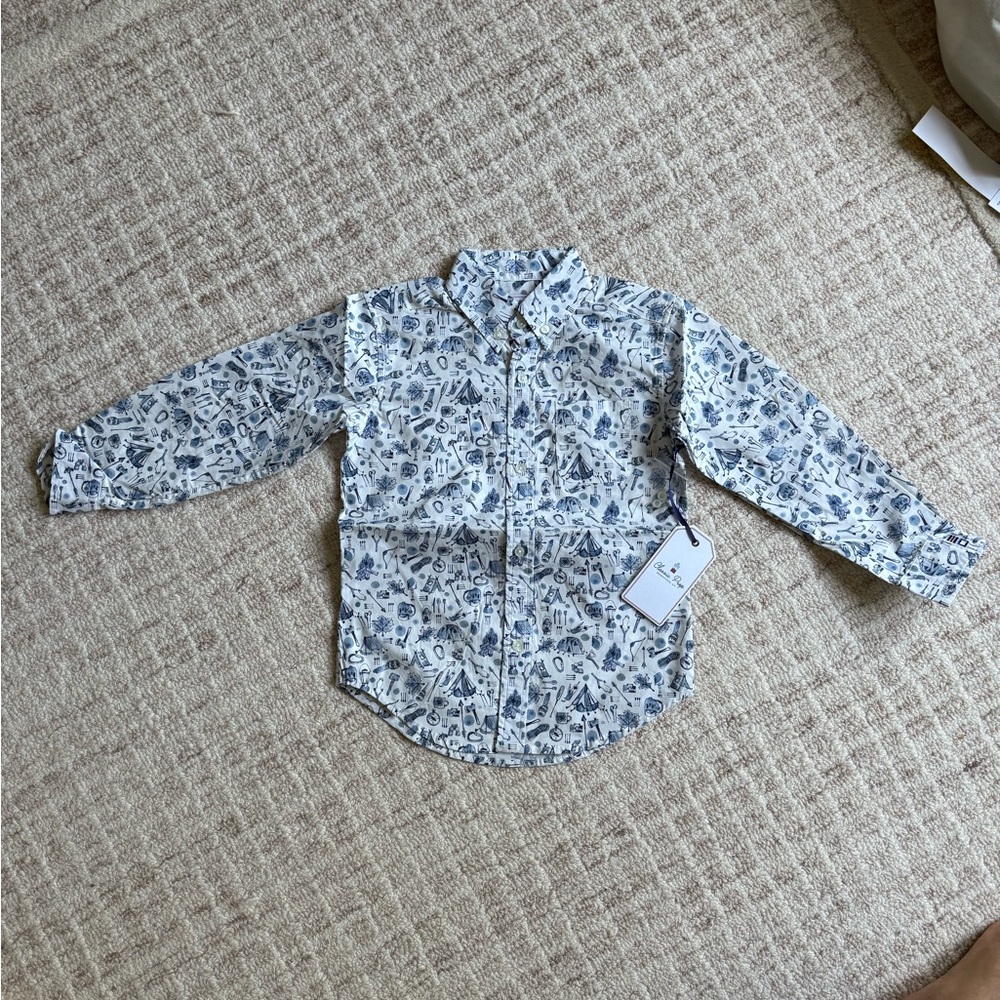 Long Sleeve Owen button down Shirt - Blue size 6 y